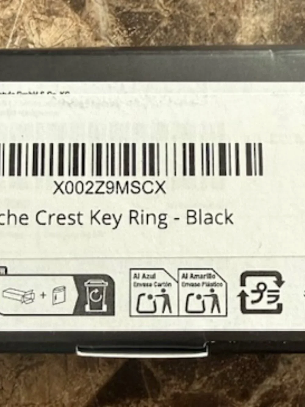 [New] Genuine Porsche Crest Key Ring - Black Leather
